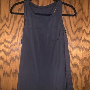 Vintage Lululemon Scoop Neck Pocket Vent Tech Tank Top Size 6 Black Gold
